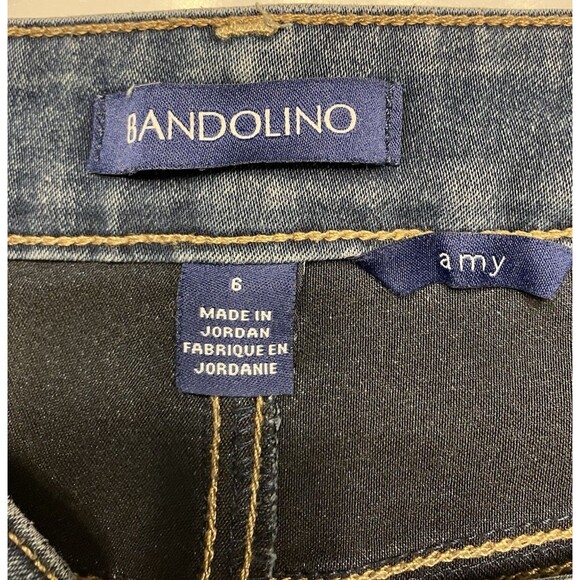 Bandolino Amy Womens Mid Rise Blue Jeans Straight Leg Size 6 - Picture 2 of 8